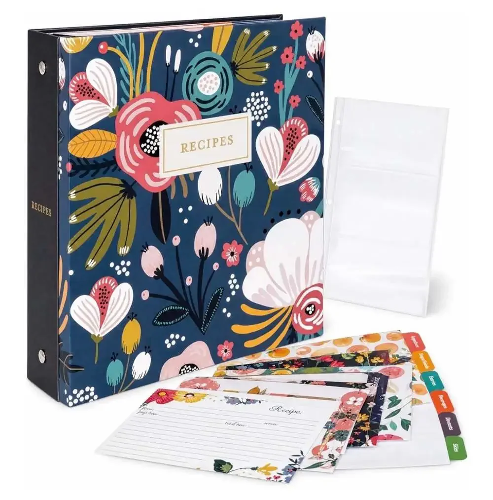 Jot & Mark Garden Floral 3-Ring Recipe Binder Organizer Set